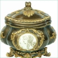 thumbnail image 5 of Decorative Jewelry Box, 9” Tall with Gold Leaf & Greek Engravings | Bronze Finish | Polyresin, 5 of 5