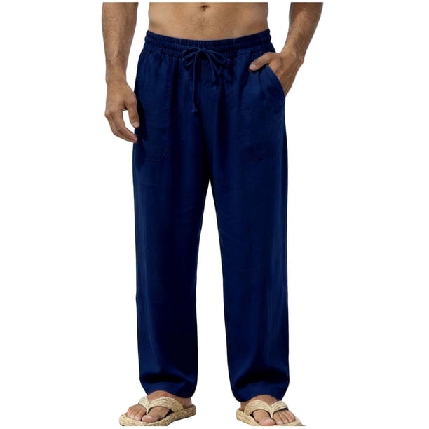 Pantalones de Cintura Elástica para Hombre Bolsillos de Cordón Sueltos Pantalones Casuales de Tejido Grueso Sobredimensionados para Ropa de Trabajo de Ejercicio Al Aire Libre