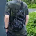 thumbnail image 2 of Qarigey Bolsa de pecho ligera e impermeable para hombre, adecuada para acampar y hacer senderismo, bandolera, capacidad de bolsa de pecho Bolsas de mensajero y de hombro Verde, 2 of 6