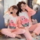 thumbnail image 2 of Sanrioed Kawaii Cinnamoroll Pajamas Anime Kuromi Children's Spring Autumn Korean Style Kawaii New Pochacco Flannel Home Clothes, 2 of 4