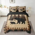 thumbnail image 2 of 7 Piece Bear Bedding Sets Bear Hunting Theme Full Bed in a Bag Rustic Bear Paw Print Comforter Set with Sheets Western Farmstyle Animal Bed Set Woodland Animal Sheets, 2 of 5