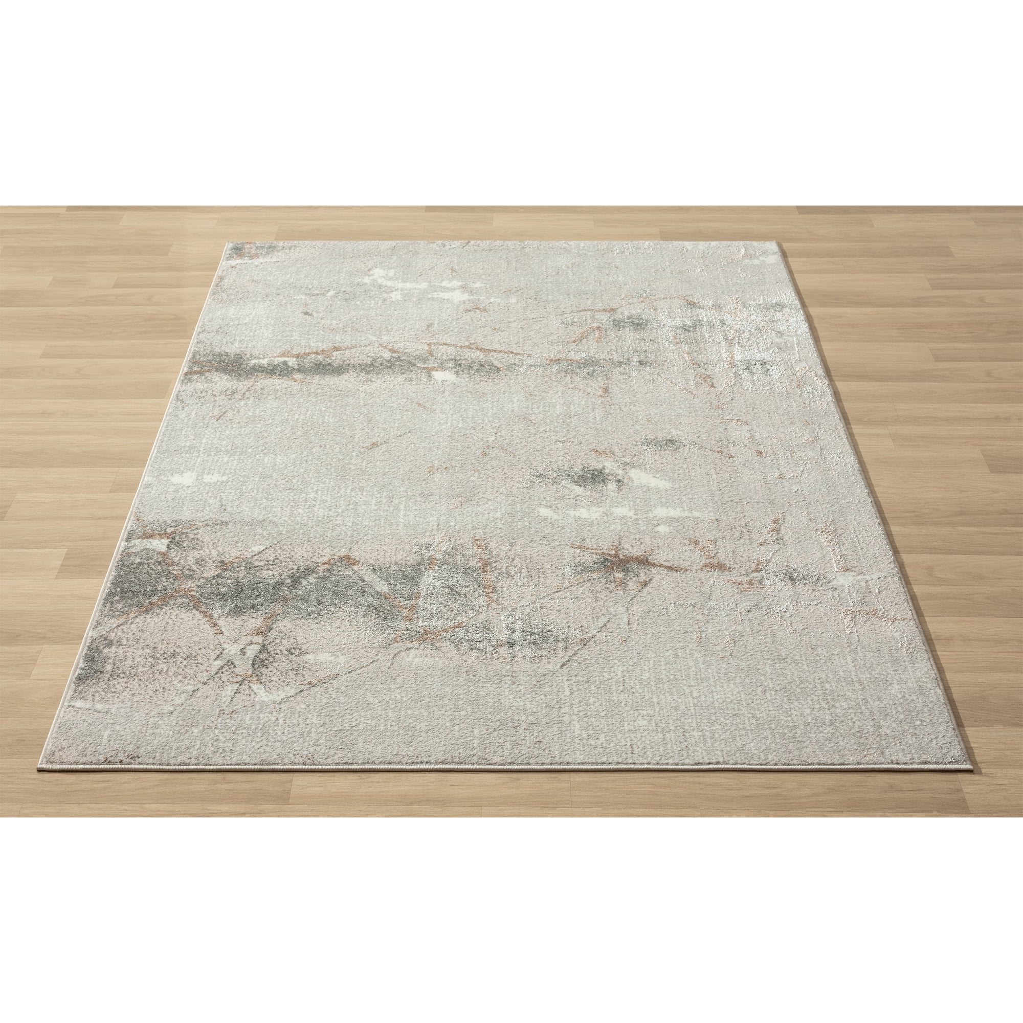 Ox Bay Bethany 2'6" x 8' Beige/Gray Abstract Durable Indoor Area Rug