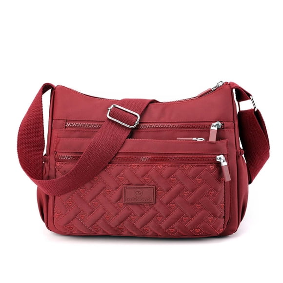 Bolso de hombro de nailon para mujer | Bolso bandolera ligero | Bolso de uso diario con múltiples compartimentos | Bolso de viaje, trabajo y compras | Bolso tote suave e informal