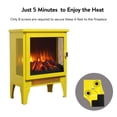 thumbnail image 3 of Hommoo Freestanding Portable Electric Fireplace Stove Heater with 3D Flame Effect, Bright Yellow, 3 of 7