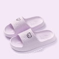 thumbnail image 5 of Women & Menâs Shower Slippers Cute Bear Pattern Slide Slippers, Indoor Non- EVA Sole, Bathroom House Shoes Beach Sandals(Purple,6-7), 5 of 7