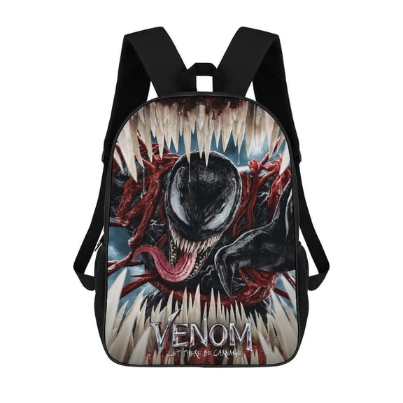 Cartoon Anime Venom Backpack for Women, Men, Unisex 17 Inch Schoolbag Backpack Rucksack Large Capacity Shoulder Bag Travel Bags Students Bookbag