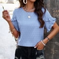 thumbnail image 6 of LYXSSBYX Blouses for Women Short Sleeve Fashion Women Short Sleeve Garment Comfortable Breathable Round-Neck Blouses Tops, 6 of 7