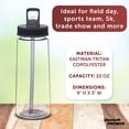 thumbnail image 4 of Plastic Sports Bottles with Spill Proof Lids 22 oz. Set of 6, Bulk Pack - Reusable, With Straw, Perfect for Gym, Outdoor Sports, Home, Office - Clear, 4 of 5