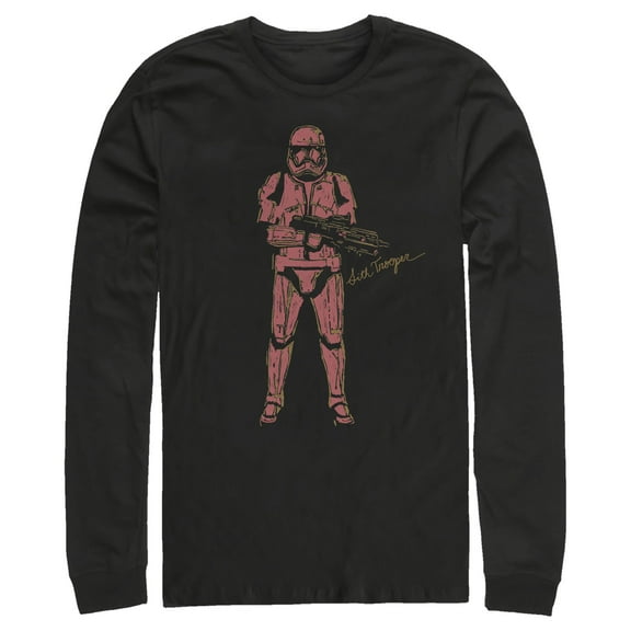 Men's Star Wars: The Rise of Skywalker Sith Trooper Villain  Long Sleeve Shirt Black 2X Large