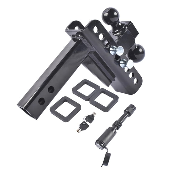 Adjustable Trailer Hitch Tow Hitch with 2inch Receiver-6inch Drop/Rise/2" & 2-5/16" Ball Hitches ,Secure All-In-One Ball Hitch
