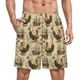 thumbnail image 1 of NICKSUN Shorts de Pyjama Amusants pour Hommes, Bas de Pyjama Doux avec Poches, Navigation Rooster, 3TG, 1 of 6