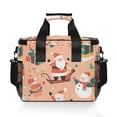 thumbnail image 7 of FORMRS Insulated Cooler Bag 24 Cans Capacity Soft Leakproof Lunch Box with Side Pockets, Pink Christmas Santa, 7 of 7