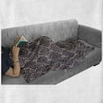 thumbnail image 6 of Traditional Soft Flannel Fleece Blanket, Damask Style Grey Motifs with Little Dots and Curly Leaves Vintage Art, Cozy Plush for Indoor and Outdoor Use, 50" x 70", Mauve Charcoal Grey, by Ambesonne, 6 of 6