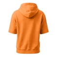 thumbnail image 6 of Big and Tall Hoodies for Men Short Sleeve Casual Baggy Mens Pocket T Shirts Kangaroo Pocket Saffron 2XL, 6 of 8