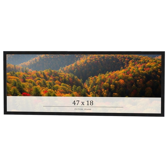 47x18 Frame Black Real Wood Picture Frame Width 0.75 inches | Interior Frame Depth 0.5 inches |
