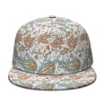 thumbnail image 2 of Floral Flat Bill Hat – Bohemian Style Snapback, Vintage Floral Design for Women & Men, 2 of 8