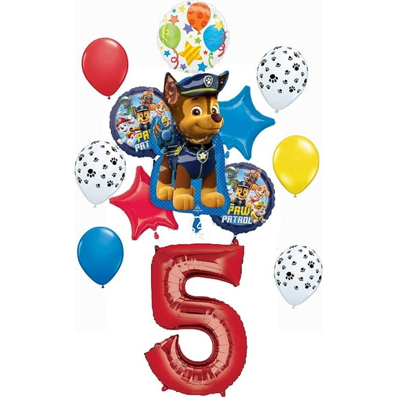 Paw Patrol Pups Party Supplies 5th Birthday Chase Balloon Bouquet Decorations