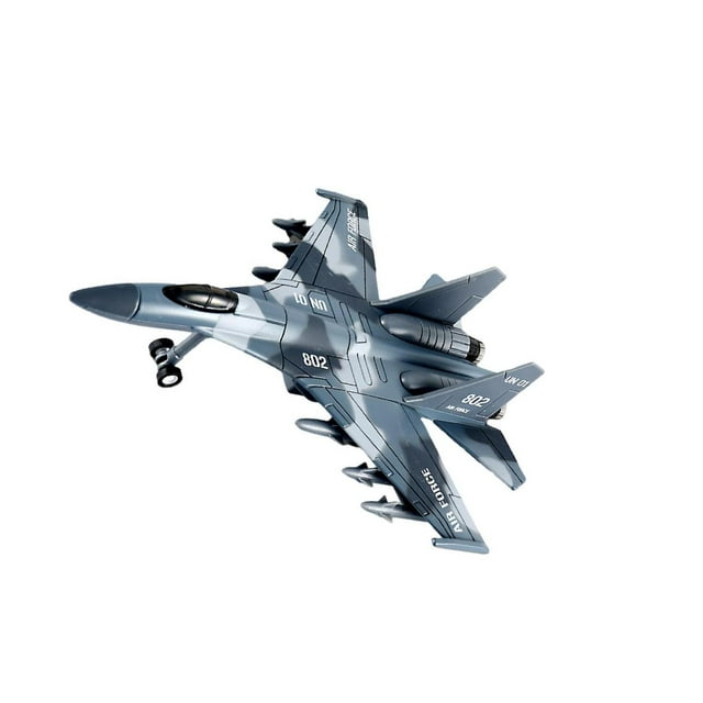 tamizeot Unique Diecast Aircraft Model Collection Featuring Pull Back Light Sound Amazing Decorative Gift Aircraft Models Music Su 35 Gray