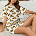 thumbnail image 6 of Bingfone Pizza Print Pajamas Sets for Women Soft Short-Sleeved Pjs with Lounge Shorts Two Piece Sleepwear, 6 of 8