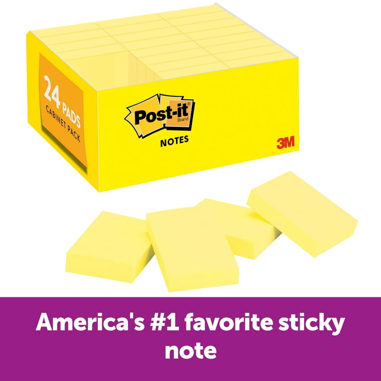 Post-it Notes - Original Notes, 1-1/2 x 2, Canary Yellow, 24 90-Sheet Pads/Pack, Sold as 1 PK Post-it Notes - Original Notes, 1-1/2 x 2, Canary Yellow, 24 90-Sheet Pads/Pack, Sold as 1 PK