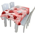 thumbnail image 5 of GZHJMY Valentines Day Rectangle Tablecloth 54"(W) x 72"(L), Red Love Heart Modern Table Linen Cloth Cover for Kitchen Dining Room Party Home Decor, 5 of 6