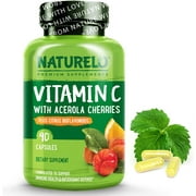 NATURELO Vitamin C with Organic Acerola Cherry Extract and Citrus Bioflavonoids - Vegan Supplement - Immune Support - 500 mg VIT C per Cap - Non-GMO - 90 Capsules