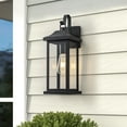 thumbnail image 4 of C Cattleya 2-Pack Matte Black Outdoor Wall Lights With Clear Tempered Glass, 4 of 8