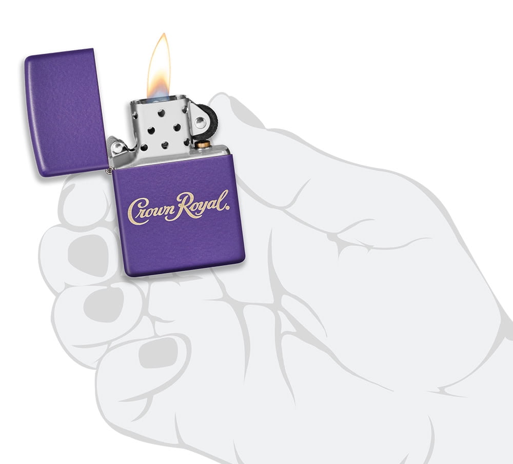 Zippo Crown Royal Logo Purple Matte Pocket Lighter