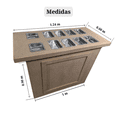 thumbnail image 2 of Barra de Snacks Plegable MDF con Insertos de Acero Inoxidable, 2 of 5