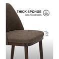 thumbnail image 5 of EOP Modern Upholstered Dining Chairs Set of 6, Wooden Dining Side Chairs with Curved Backrest, Armless Kitchen Chairs for Dining Room & Restaurant, Dark Brown, 5 of 7