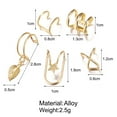 thumbnail image 2 of Dengmore Earrings 5PCS Ear Clip Set Of Creative Personality Double Cartilage U-shaped, 2 of 6