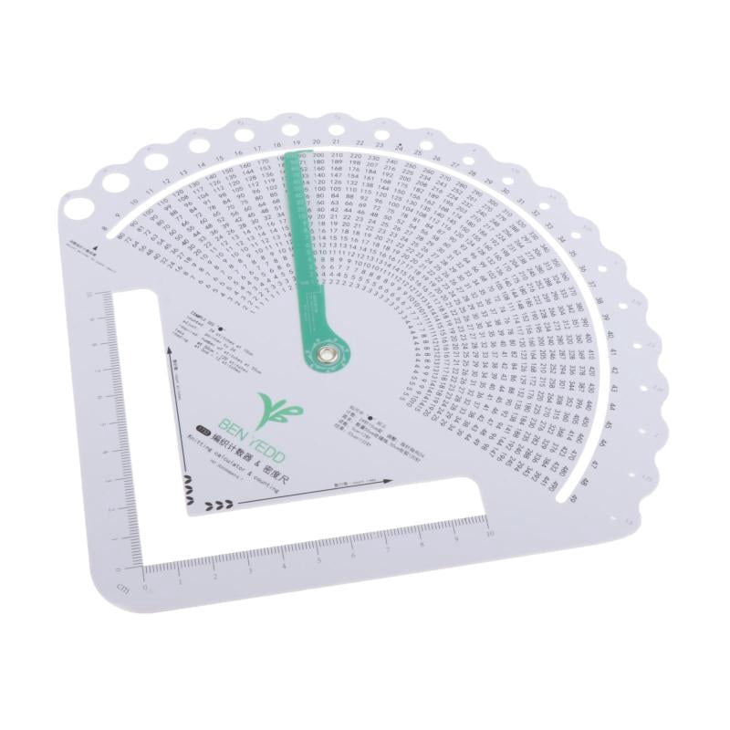 Knitting Gauge Converter & Ruler Tool - Stitch & Row Calculator For Knitters To Measure Density & Yarn Needs