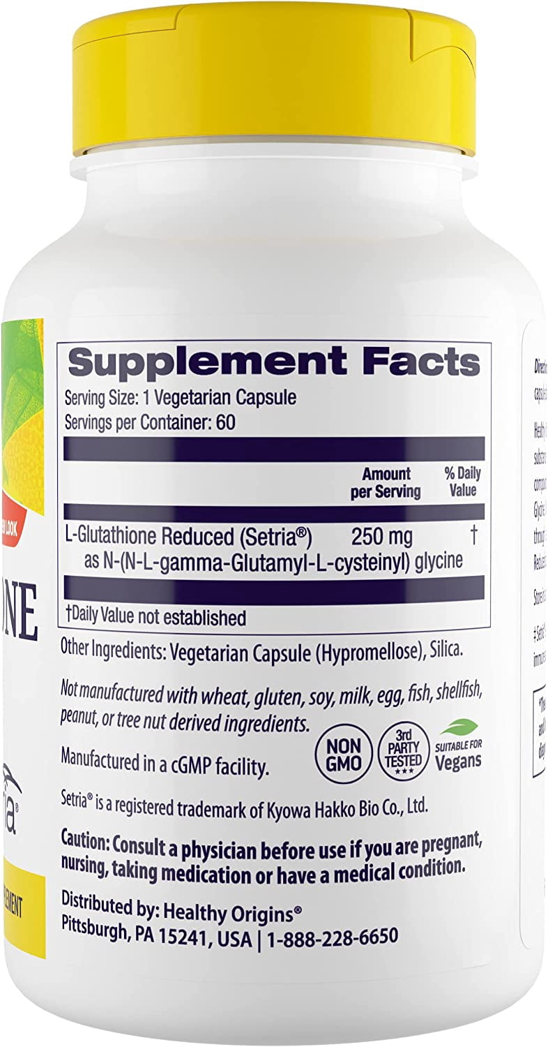 Healthy Origins Setria L-Glutathione Reduced 250 Mg Capsules - 60 Ea