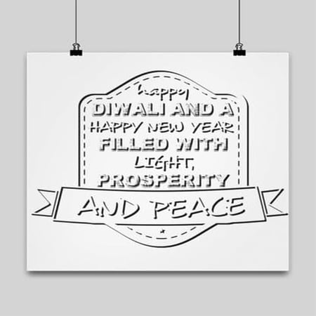 Festival Poster Happy Diwali & A Happy New Year Celebration Wall Art Gift White 13x13in Poster