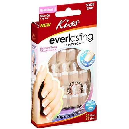 Kiss Everlasting French Nails Real Short Length, 28 Ct
