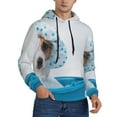 thumbnail image 2 of Daiia Terrier Takes A Bath With Shower Cap for Men's Fashion Hoodies & Sweatshirts with Kangaroo Pocket Hooded Sweatshirt Breathable & Moisture Wicking-X-Large, 2 of 7