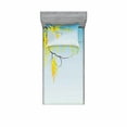 thumbnail image 2 of Floral Bedding Set with Sheet & Covers, Modern Print Like Image Tree Branch with Flowers Buds Blossoms Artwork, Printed Bedroom Decor 2 Shams, 4 Sizes, Yellow Brown Blue, by Ambesonne, 2 of 3