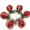 thumbnail image 3 of Adornos De Bolas A Cuadros De Navidad Adornos De Bolas De Tela A Cuadros Negros Y Rojos Adornos De Bolas Colgantes A Cuadros De Árbol De Navidad 3 Uds Eigraketly HA038052-00, 3 of 6