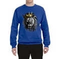thumbnail image 2 of Wild Bobby, King Lion with Gold Crown Art, Animal Lover, Unisex Crewneck Graphic Sweatshirt, Royal, XX-Large, 2 of 4