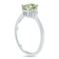 thumbnail image 2 of SZUL Women's Green Amethyst and Diamond Regal Ring in 10K White Gold, 2 of 6