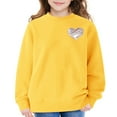 thumbnail image 3 of KAUOD Girls Cotton Crew Neck Sweatshirts Cute Heart Print Ribbed Cuffs Pullover Sweater Teen Kids Long Sleeve Shirt Tops, 3 of 6