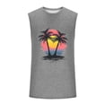 thumbnail image 4 of Cmfcve Men's Summer Tank Top Crew Neck Sleeveless Graphic Tees Breathable Elastic Hawaiian Tank Top, 4 of 5