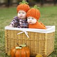 thumbnail image 5 of Regalos de Halloween, gorro de calabaza para niños, gorro tejido a mano, otoño invierno, para niño y niña (naranja), 5 of 5
