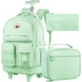 thumbnail image 1 of Mochila enrollable WZLVO para mujer con bolsa de almuerzo de 21 pulgadas, color verde, 1 of 8