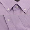 thumbnail image 3 of Men’s Cotton Casual Short Sleeve Classic Collared Plaid Button Up Dress Shirt (#3 Purple, 2XL), 3 of 3
