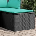 thumbnail image 1 of vidaXL Garden Stool with Cushion Black 55x55x37 cm Poly Rattan, 1 of 5