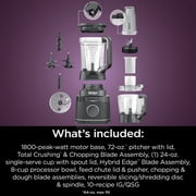 Ninja Detect Kitchen System Power Blender + Processor Pro, BlendSense Technology, Blender, Chopping & Smoothies, 1800 Peak Watts, 72 oz. Pitcher, 64 oz. Food Processor, 24 oz. To-Go Cup, TB401 Black