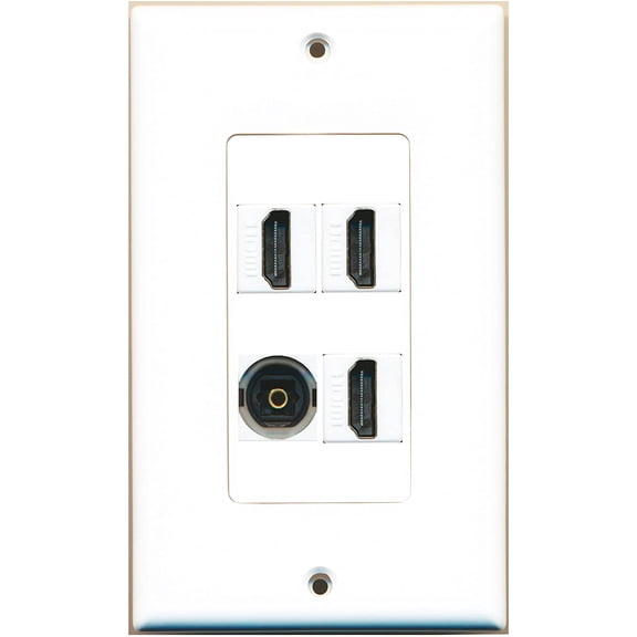 RiteAV - 3 Port HDMI 1 Port Toslink Wall Plate Decorative