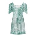 thumbnail image 4 of LOVZFMLL Robe d'Été pour Femmes à Imprimé, Manches Courtes, Épaules Dénudées, Col Rond, Vert, 3TG, 4 of 5