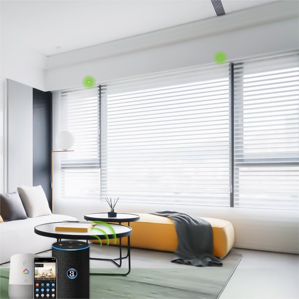 Yoolax Motorized Sheer Blinds Remote Control Light Filtering Blinds